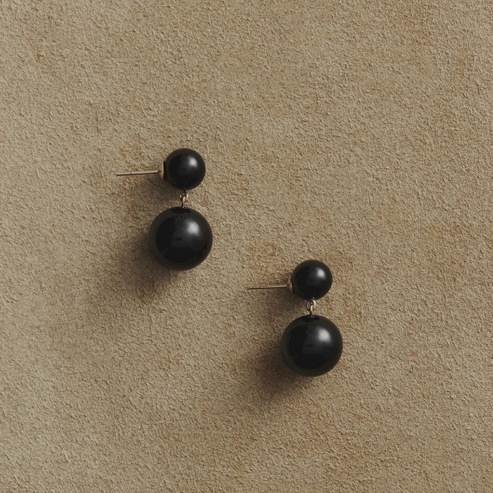 **SOLD** Everyday Boule Earrings in Onyx